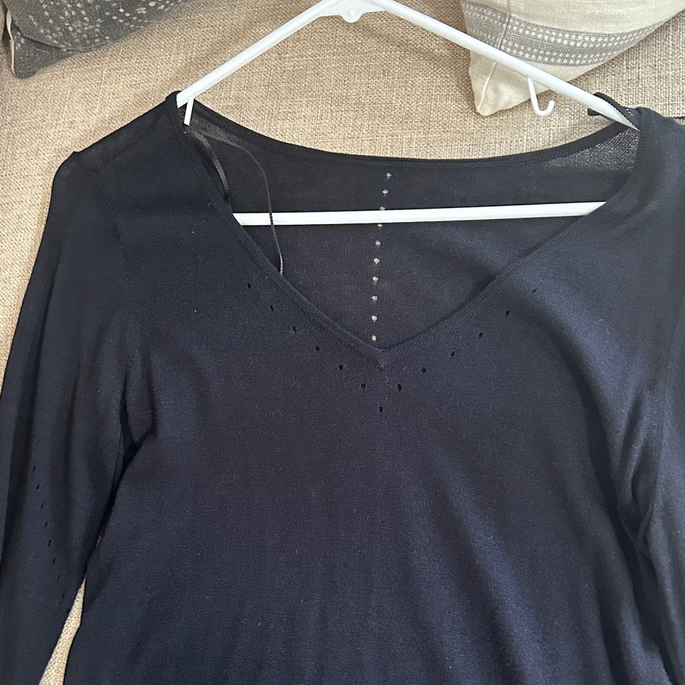 Lululemon Athletica Black V-Neck Blouse